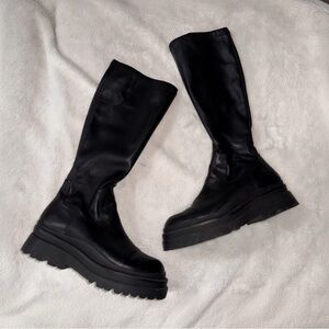 Aldo Black Chunky Platform Knee-High Boots